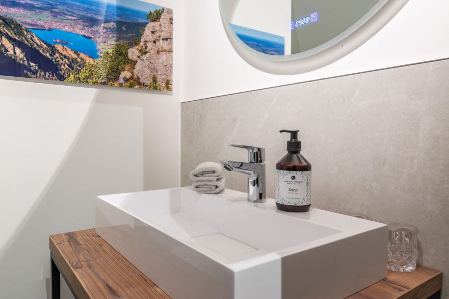 Detailaufnahme im Badezimmer des Hotels Terofal in Schliersee